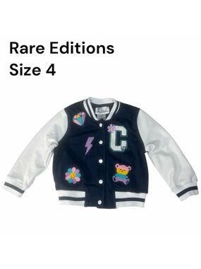 Rare Editions letter varsity-style bomber jacket 4